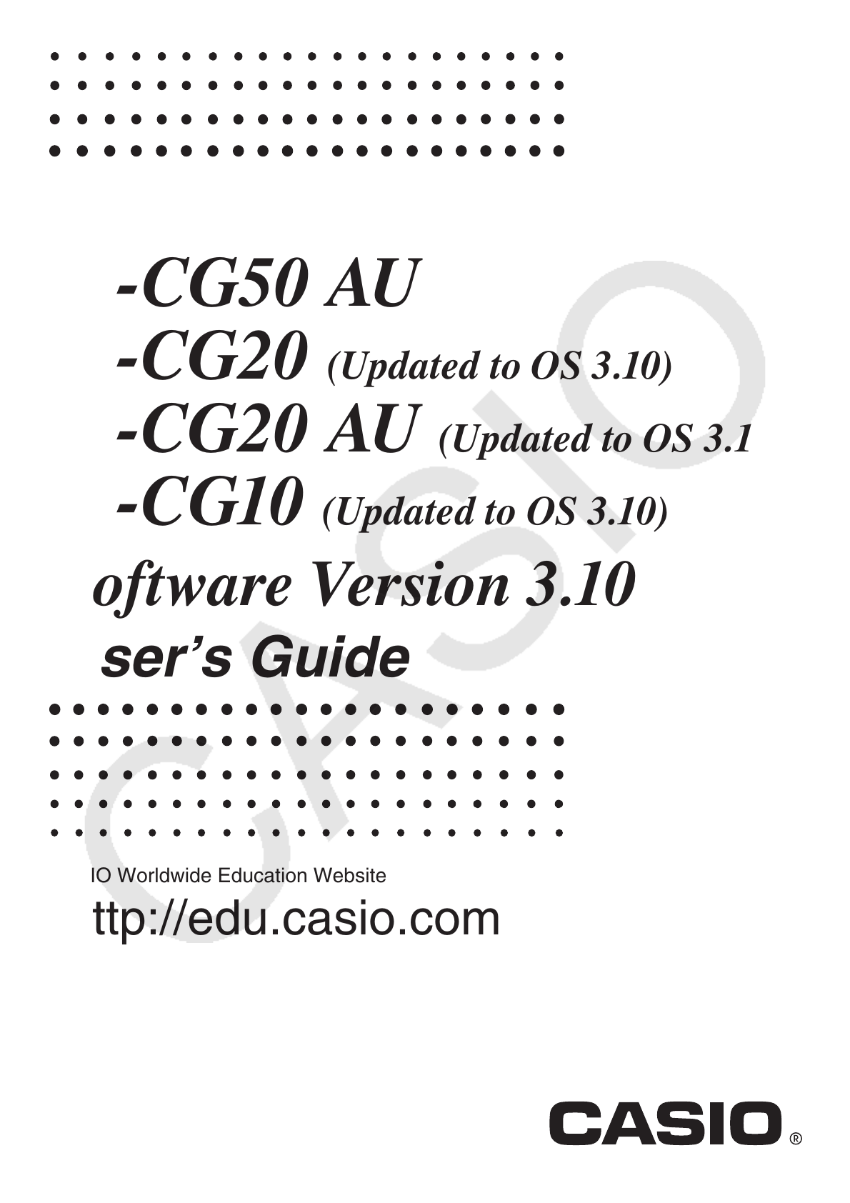 Casio fx-CG50 AU : User Manual